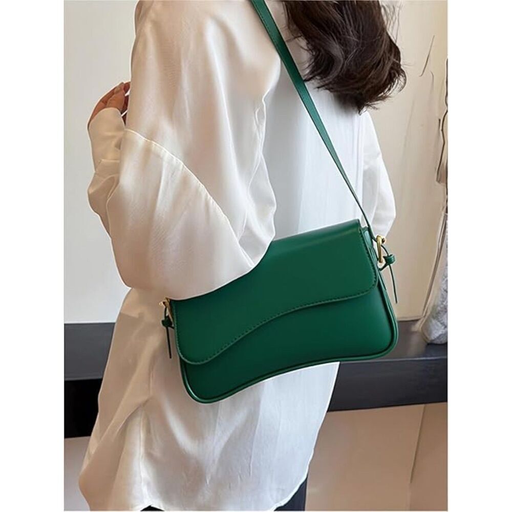 Women Green Imported Casual Leather Waterproof Lightweight Hobo Handbag - Picture 3 of 4